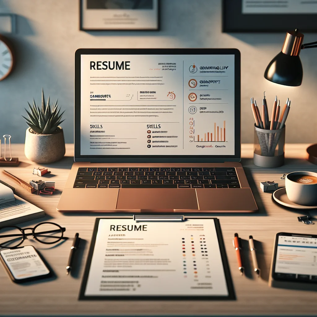 A professional resume layout for a content writer role with sections on profile summary, achievements, and SEO skills