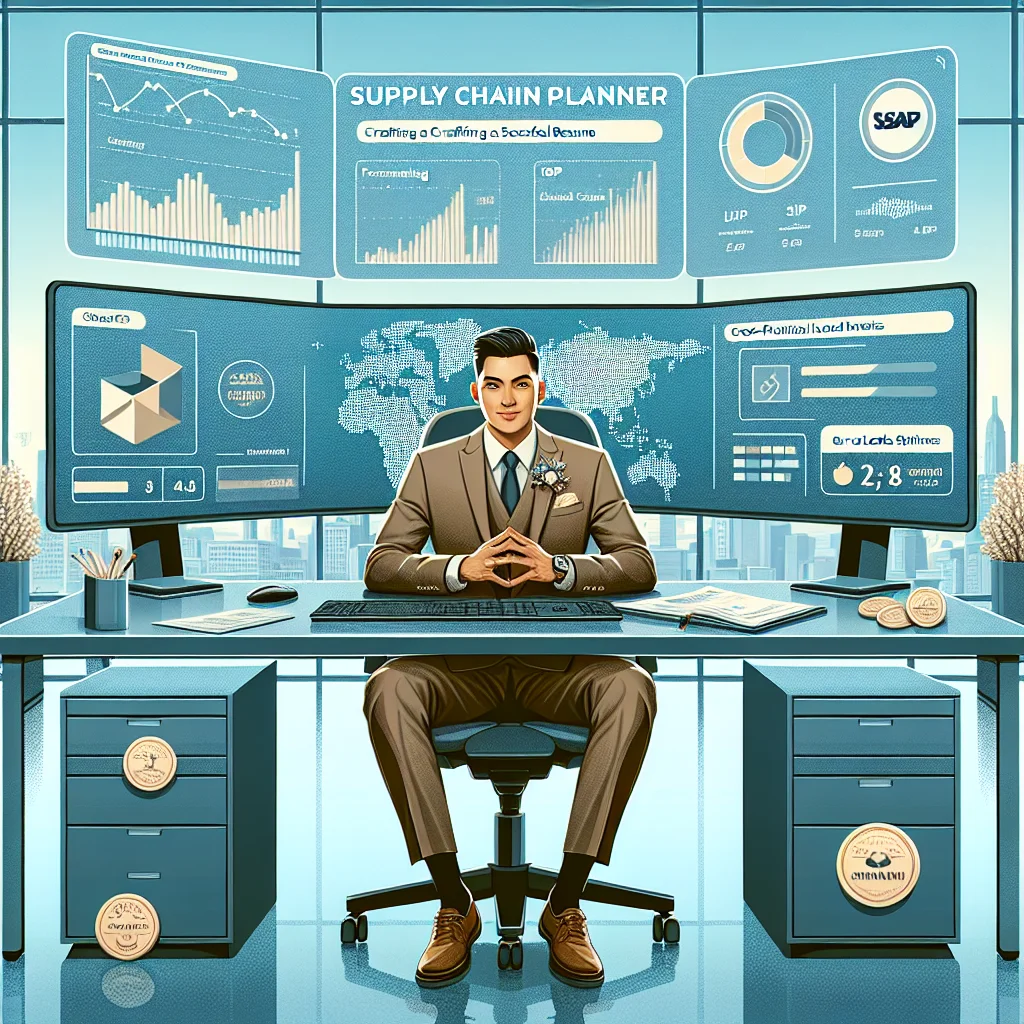 Professional supply chain planner reviewing forecasting dashboards across multiple sites, highlighting S&OP and planning tools