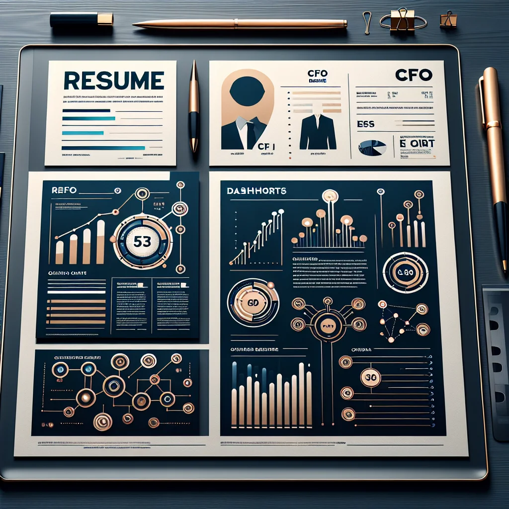 Visual representation of a CFO resume structure with clear headline, strong summary, and quantified achievements