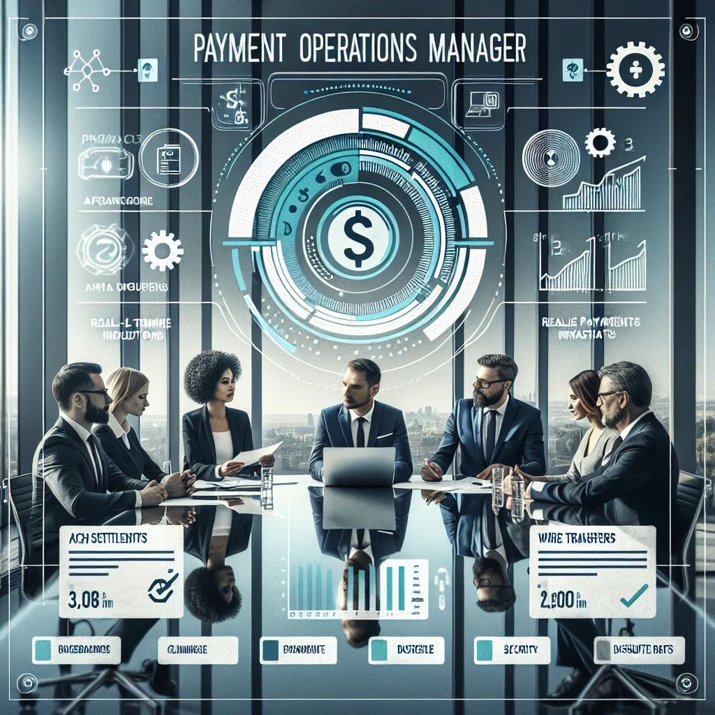 Team meeting around a digital dashboard with payment metrics and a sample resume on a screen